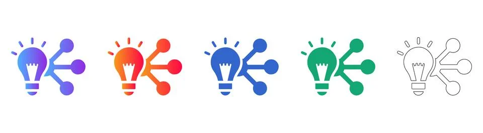 Innovative Idea Connection Icons イラスト素材
