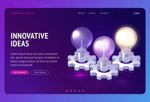 Innovative idea development isometric landing Stock Illustration