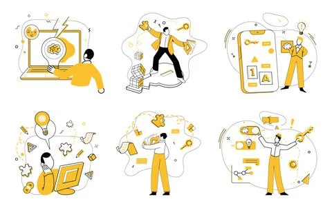 Innovative ideas. Efficient planning navigates ship innovative ideas through Illustrazione stock