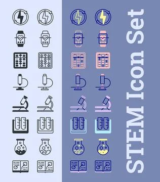 Innovative Ideas: STEM Icon Set Stock Illustration