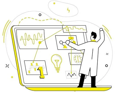 Innovative ideas vector illustration. Discovery transforms into opportunities Ilustración de archivo