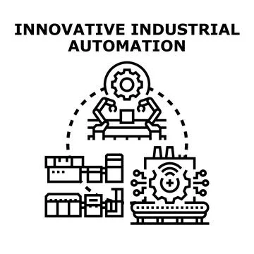 Innovative industrial automation vector concept illustration Stock Illustration