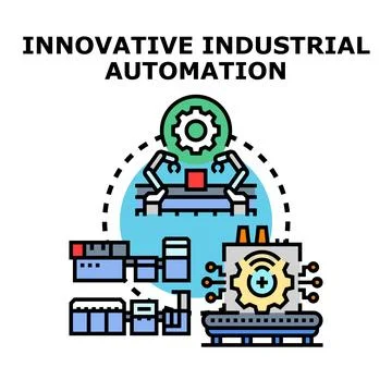 Innovative industrial automation vector concept illustration Stock Illustration