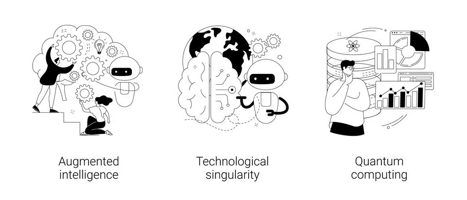 Innovative information technology abstract concept vector illustrations. 스톡 일러스트
