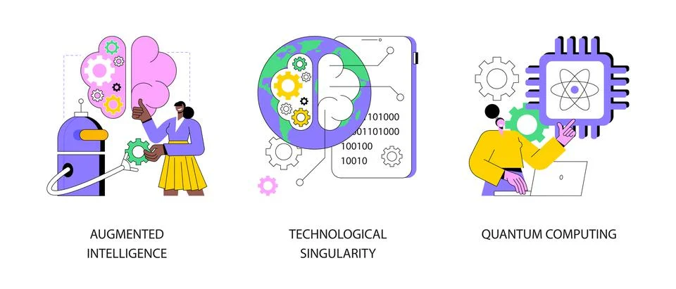 Innovative information technology abstract concept vector illustrations. Stockillustratie