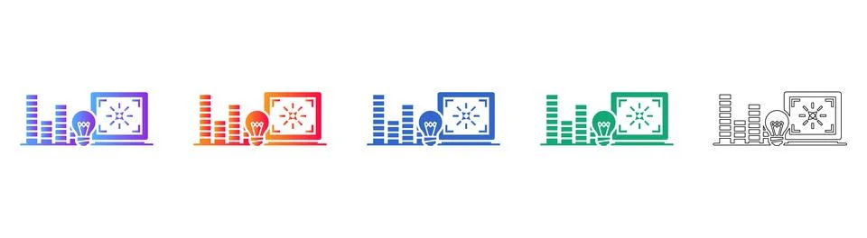 Innovative IT Analytics Dashboard Icon Set Stock Illustration