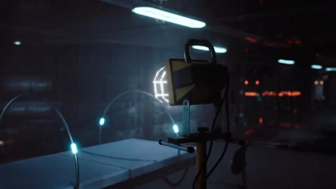 Innovative laboratory setup featuring advanced equipment and high tech lighting Stock Footage 294095768