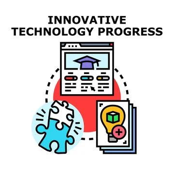 Innovative learning solutions building future technology progress イラスト素材