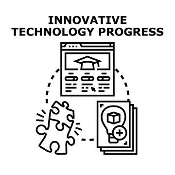 Innovative learning solutions building future technology progress Stock Illustration