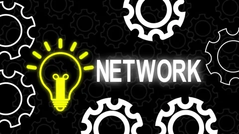 Innovative light bulb surrounded by interconnected gears on a dark background Stock Footage 337367816