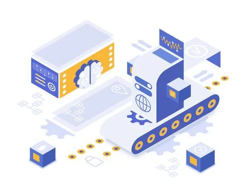 Innovative machine learning technology system イラスト素材