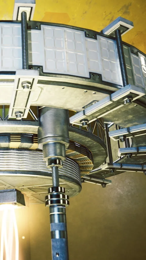 Innovative machinery showcases advanced engineering in a bright workshop Stock Footage 331839640
