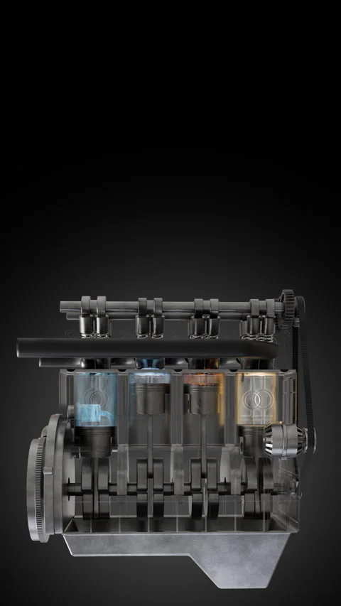 Innovative mechanical model of engine showcasing moving parts Stock Footage 321956062