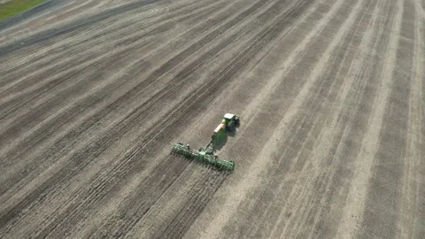 An innovative method of seeding fields. Aerial photography Stock Footage 151496210
