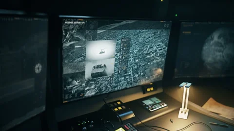 Innovative Military Satellite Tech For Enemy Army Tracking Analyzing City Area Stock Footage 279817005