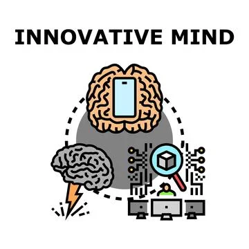 Innovative mind developing new digital ideas concept 库存插图