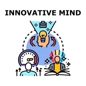 Innovative mind developing new ideas and business solutions Stock Illustration