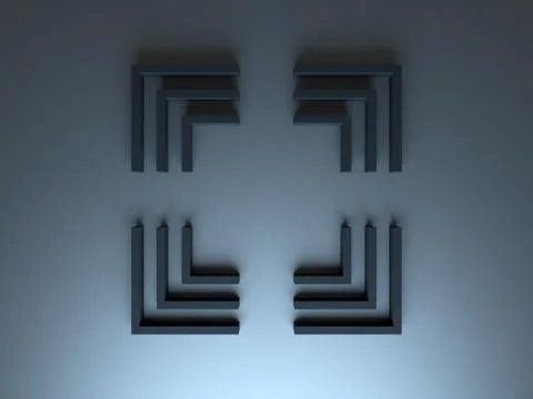 Innovative minimalist frames background, 3D render. Stock Illustration