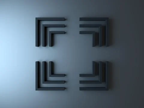 Innovative minimalist frames background, 3D render. Stock Illustration