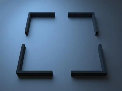 Innovative minimalist frames background, 3D render. Illustrazione stock