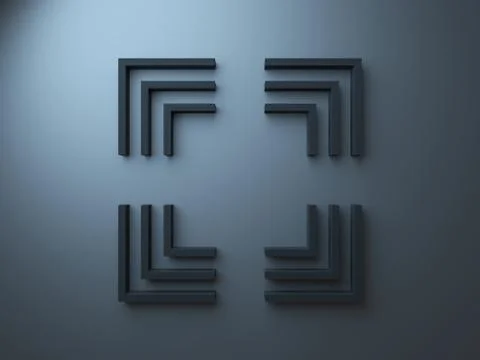 Innovative minimalist frames background, 3D render. Stock Illustration