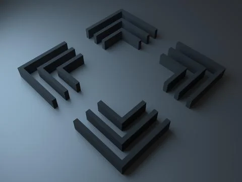 Innovative minimalist frames background, 3D render. Stock Illustration