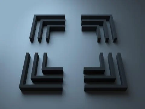 Innovative minimalist frames background, 3D render. Illustrazione stock