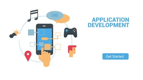 Innovative Mobile App Development and Design Concept Illustration Stock Footage 341922350