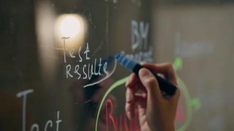 In the innovative office, employees document the project using glass walls f Video stock 257713138