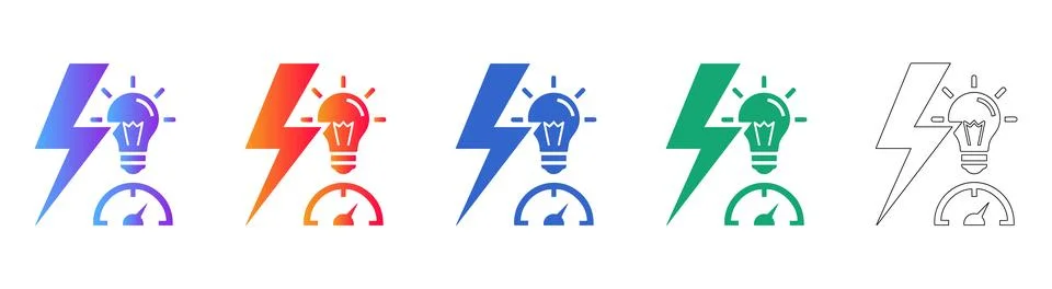 Innovative Performance Concept Icon Set Stock Illustration