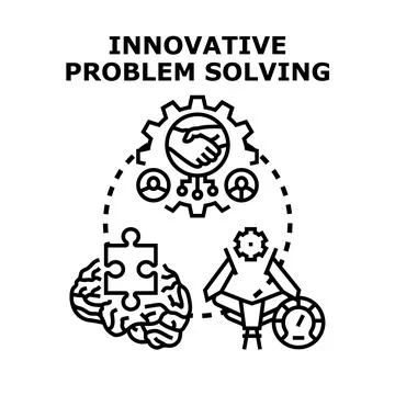 Innovative problem solving process with creative ideas and team collaboration 스톡 일러스트