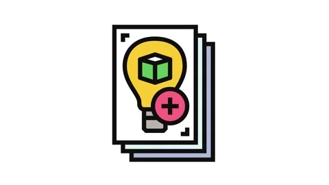 Innovative product concept research development color icon animation Stock Footage 326115890