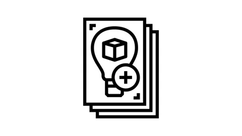 Innovative product concept research development line icon animation Stock Footage 326123143
