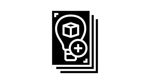 Innovative product concept research development glyph icon animation Stock Footage 326142050