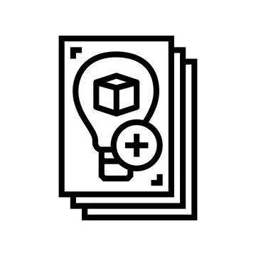 Innovative product concept research development line icon vector illustration Illustrazione stock