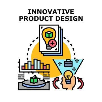Innovative product design process developing new creative concepts Illustrazione stock
