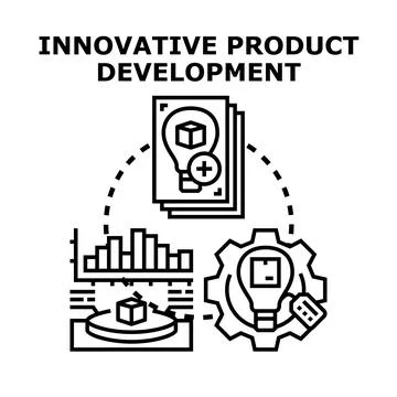 Innovative product development strategy and creative process 스톡 일러스트