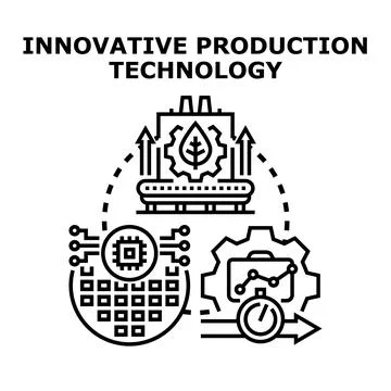 Innovative production technology improving business processes and efficiency Illustrazione stock