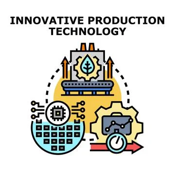 Innovative production technology improving business processes and efficiency Stock Illustration