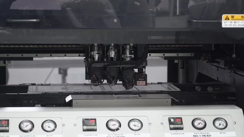 Innovative production of TVs, the process of automatic printing of microchips Video stock 108027700