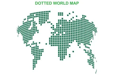 Innovative Realistic world map in a dotted format Stock Illustration
