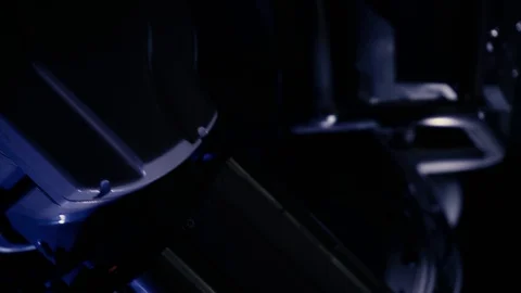 Innovative robot. Close up view of bionic arm of cyborg. Futuristic technology. Stock Footage 111127939