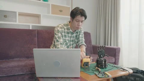 Innovative Robotics Project in a Modern Workspace Video stock 333581586