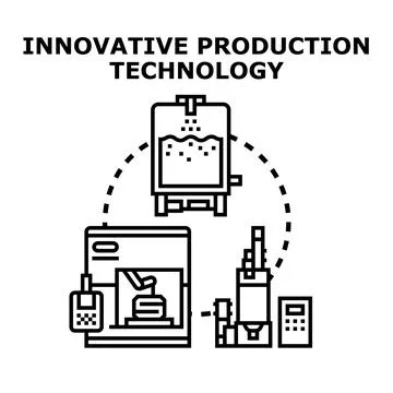 Innovative smart manufacturing production process technology 스톡 일러스트