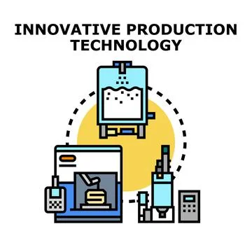 Innovative smart manufacturing production process technology Stock Illustration