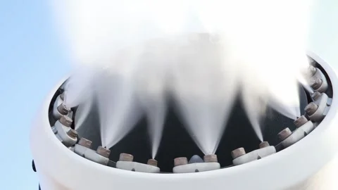 Innovative snowmaking technology creates artificial winter wonderland Vídeo Stock 301874072