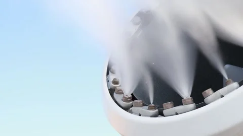 Innovative snowmaking technology creates eco-friendly snowstorm in 4K Stock-Footage 301874084