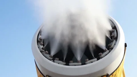 Innovative snowmaking technology creates sustainable winter wonderland Video stock 301874181