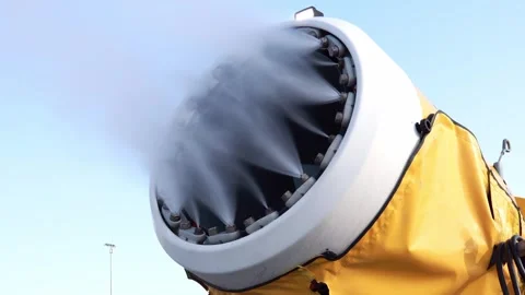 Innovative snowmaking technology creating winter wonderland in 4K 스톡 동영상 301874705