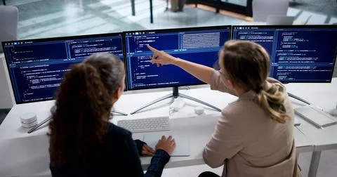 Innovative Software Developer Pairs Applying Extreme Programming Methodology  스톡 사진